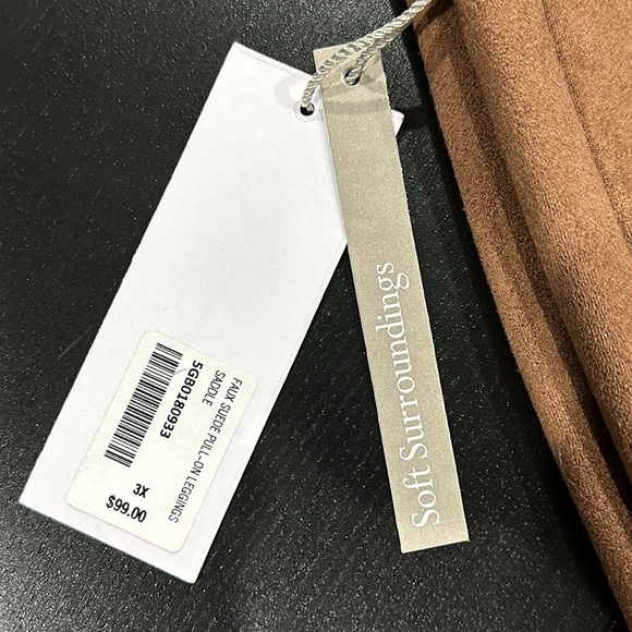 Soft Surroundings Brown Faux Suede Pull-On Leggings - 3X - Picture 5 of 6